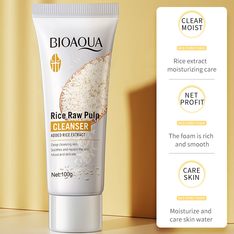 BIOAQUA Rice Raw Pulp Whitening Facial Cleanser 100gm