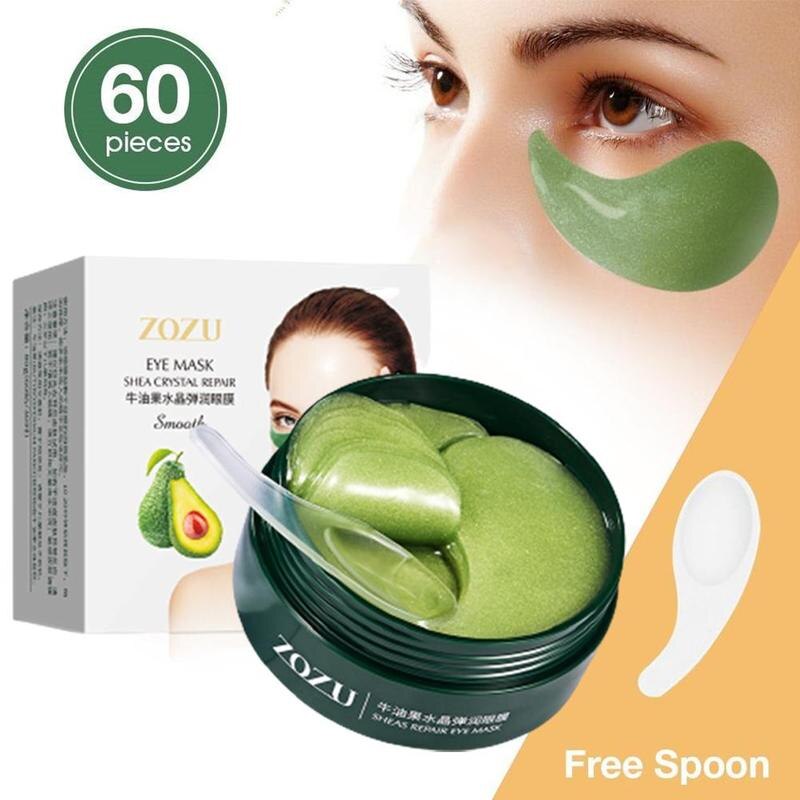 ZOZU Hydrogel Patches with Avocado Shea Crystal Eye Mask 60 Patches