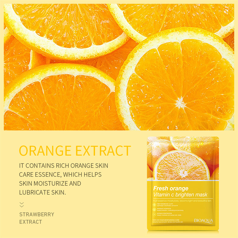 BIOAQUA Fresh Orange Vitamin C Brighten Face Sheet Mask