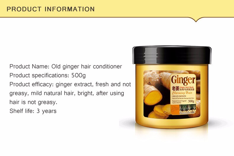 BIOAQUA Ginger Hair Mask For Dry Damaged Hair 500g