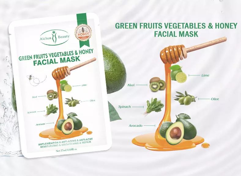 Aichun Beauty Green Fruit Vegetables & Honey Anti-Aging Anti Acne Face Sheet Mask