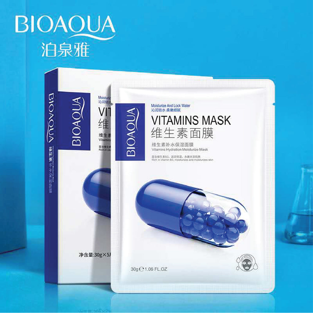 BIOAQUA Pack of 3 Vitamins Moisturizing Face Sheet Mask 3Pcs