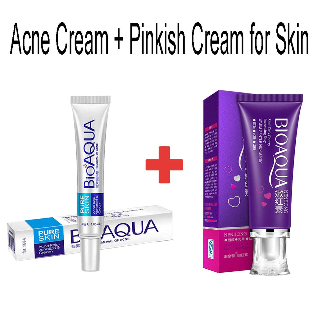 Bioaqua Pack of 2 Anti Acne Cream and Nenhong Pink Body Private Part Cream