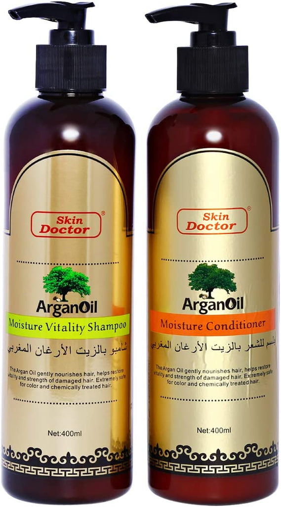 Pack of 2 Skin Doctor Argan Oil Moisture Vitality Shampoo and Conditioner