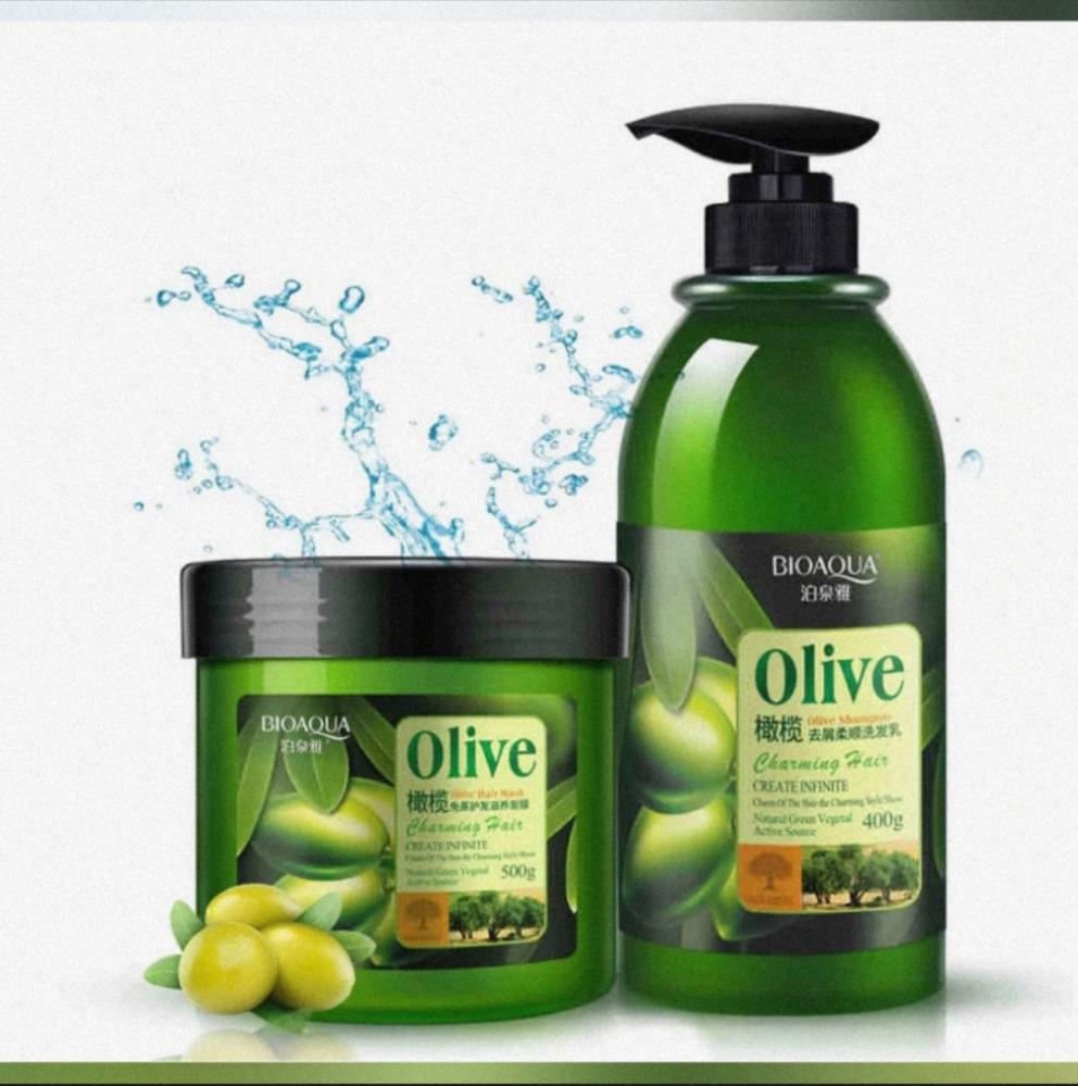 Bioaqua Pack of 2 Olive Shampoo and Olive Hair mask