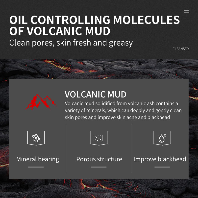 Veze Men's Face Wash Oil-Control Volcanic Mud Cleansing Milk FZ73339