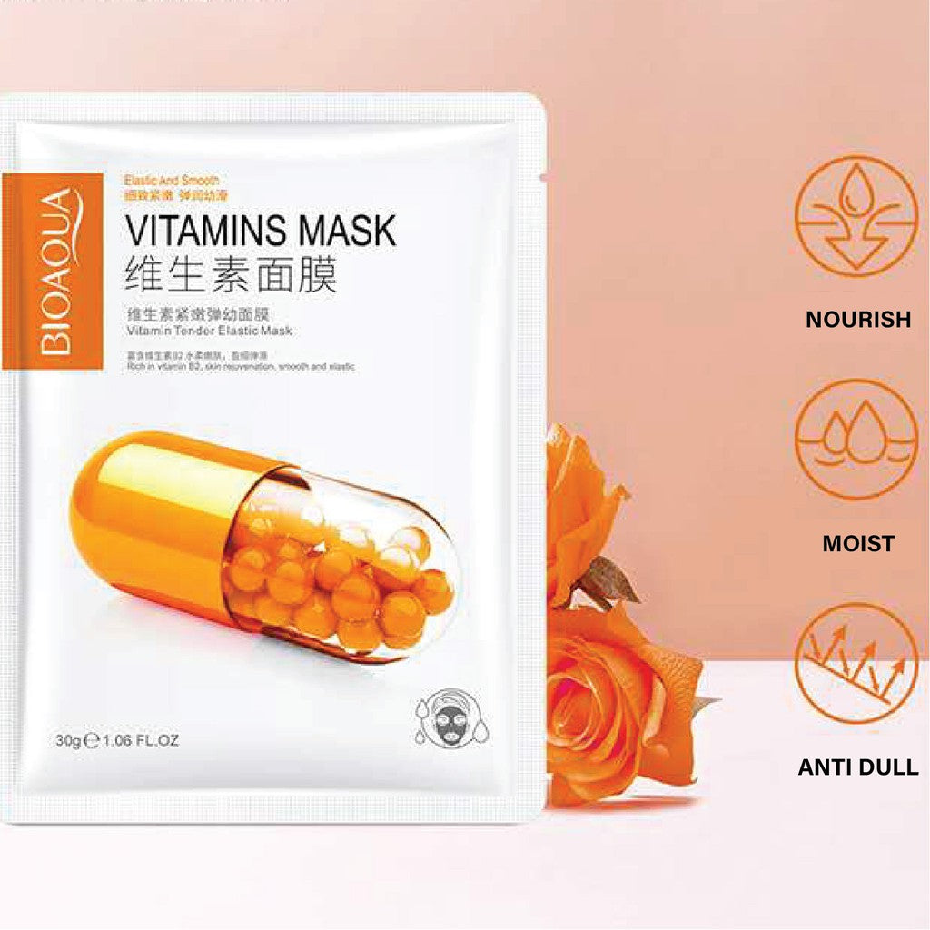 BIOAQUA Vitamins Tender Elastic Face Mask Sheet 1 Pc