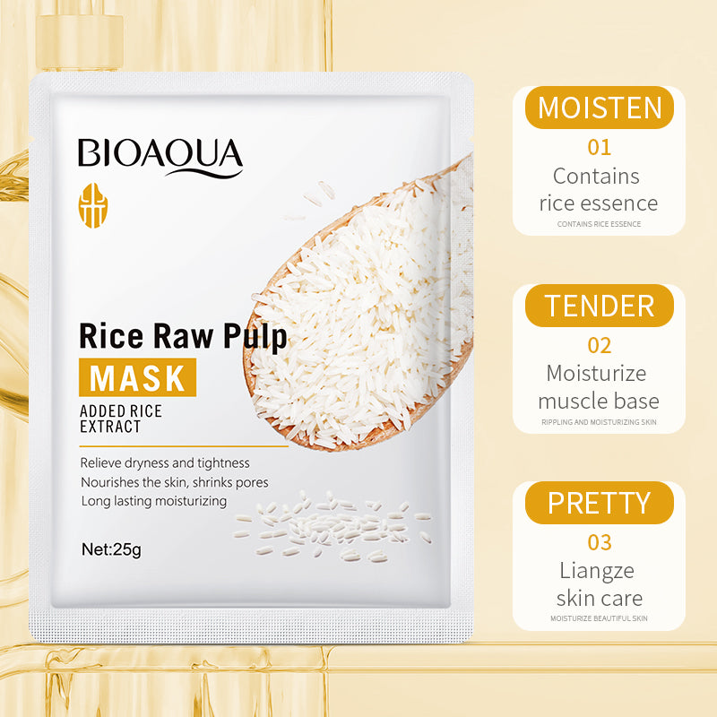BIOAQUA Rice Raw Pulp Moisturizing Face Mask Sheet