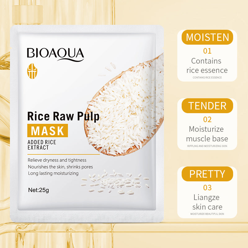 BIOAQUA Rice Raw Pulp 5-Piece Whitening Skincare Set - Brightening ...