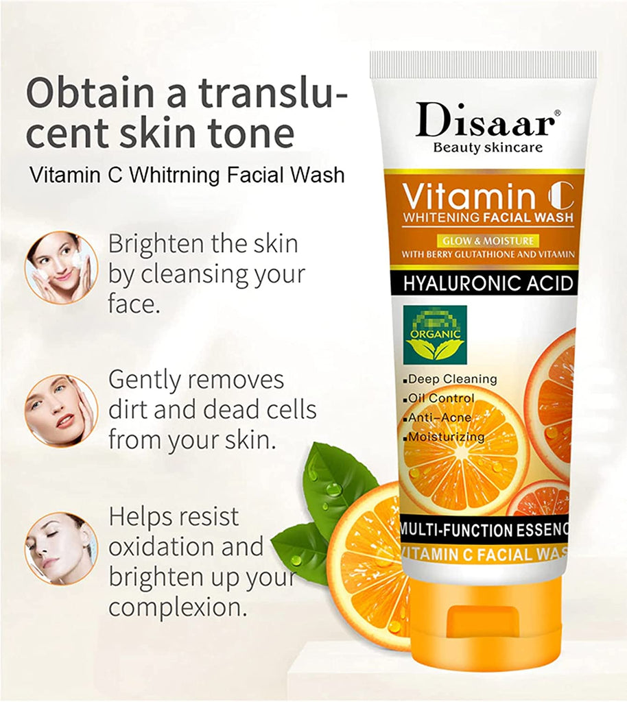 DISAAR Deep Cleansing Whitening Vitamin C Face Wash 100ml | BIOAQUA Pakistan