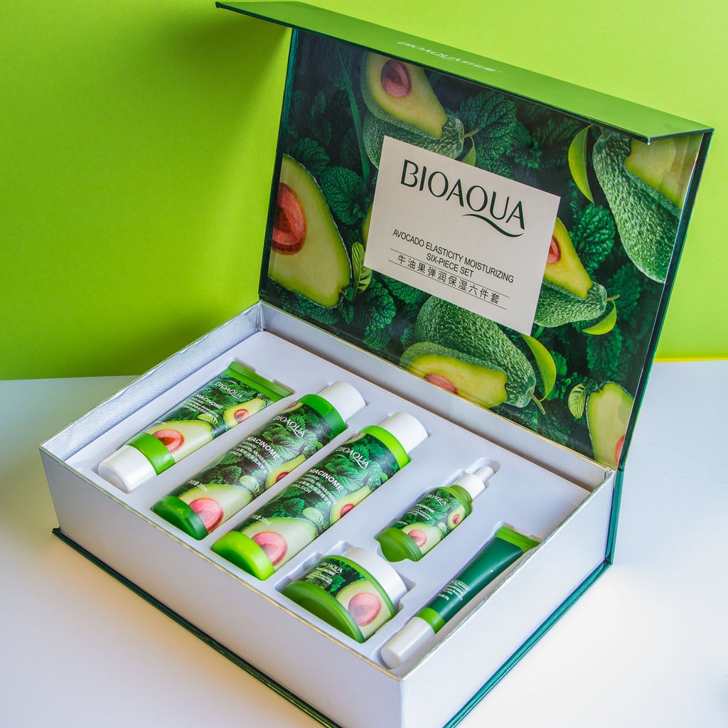 BIOAQUA 6 IN 1 GIFT Box Niacinome Avocado Elasticity Moisturizing Skin Care Set