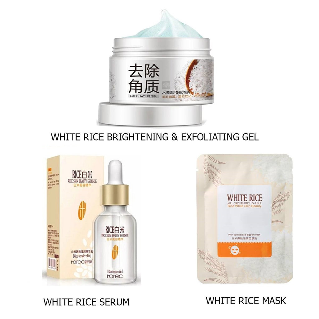 BIOAQUA Pack Of 3 White Rice Skincare Products Set