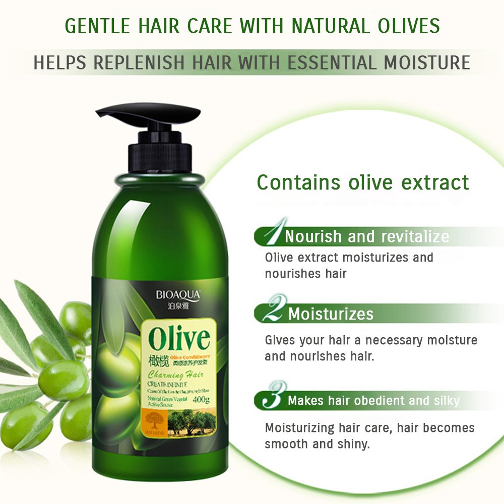 Bioaqua Pack of 2 Olive Shampoo and Olive Hair mask